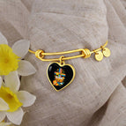 Heart Pendant Gold Bangle / No