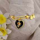 Heart Pendant Gold Bangle / No