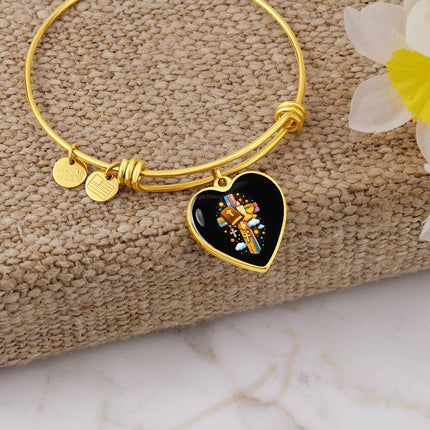 Holy Bible & Chalice Heart Bangle – Christian Gift for Kids