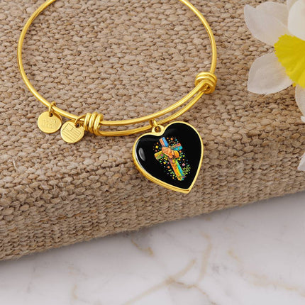 Praying Hands Heart Bangle – Christian Gift for Kids