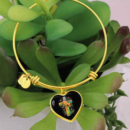 Praying Hands Heart Bangle – Christian Gift for Kids