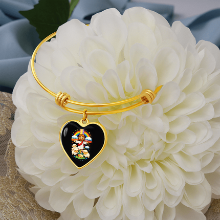 Jesus With the Sheep Heart Bangle – Christian Gift for Kids