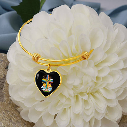 Praying Angels Heart Bangle – Christian Gift for Kids