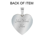 Heart Pendant Silver Bangle / Yes