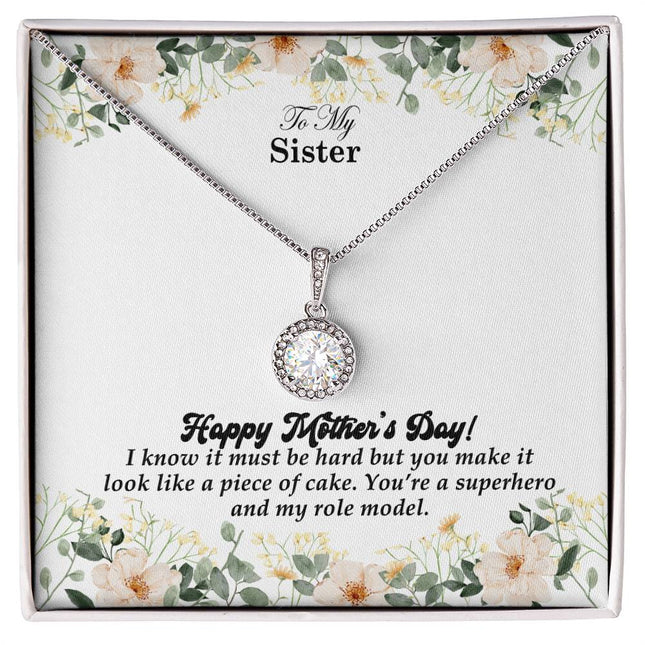 You Make It Look Like a Piece of Cake Sister You're My Role Model | Christian Eternal Hope Necklace | Mother's Day Gift for Sister | Faith Gift