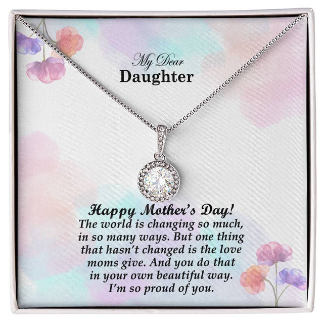 The Love Moms Give Never Changes & You Do It Beautifully | Christian Eternal Hope Necklace | Mother's Day Gift for Daughter | Faith Gift