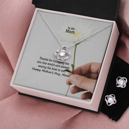 Thanks for Always Seeing the Best in Me | Christian Love Knot Necklace | Mother's Day Gift for Mom | Faith Gift