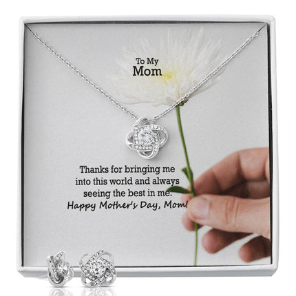Thanks for Always Seeing the Best in Me | Christian Love Knot Necklace | Mother's Day Gift for Mom | Faith Gift