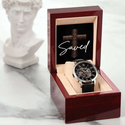 Devoted Cross Men's Openwork Watch – Christian Gift for Men