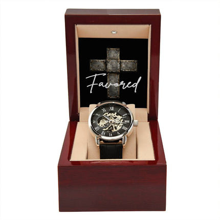 Devoted Cross Men's Openwork Watch – Christian Gift for Men