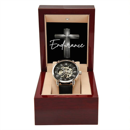 Devoted Cross Men's Openwork Watch – Christian Gift for Men
