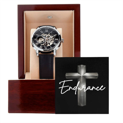 Devoted Cross Men's Openwork Watch – Christian Gift for Men