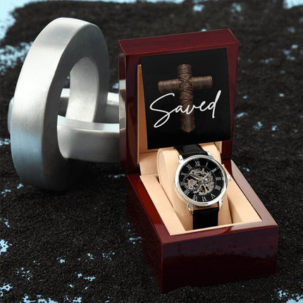 Devoted Cross Men's Openwork Watch – Christian Gift for Men