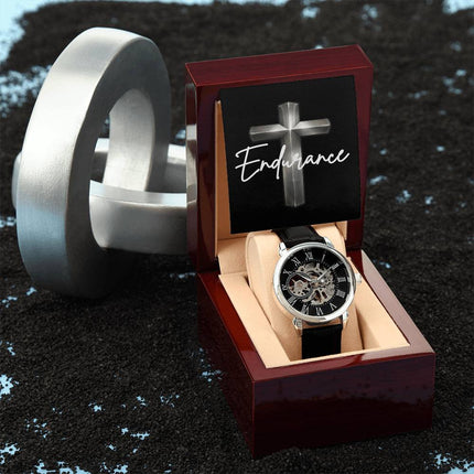 Devoted Cross Men's Openwork Watch – Christian Gift for Men