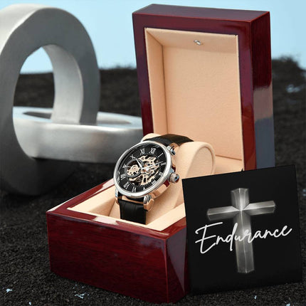 Devoted Cross Men's Openwork Watch – Christian Gift for Men