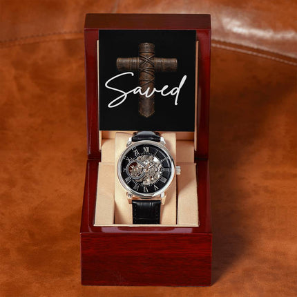 Devoted Cross Men's Openwork Watch – Christian Gift for Men