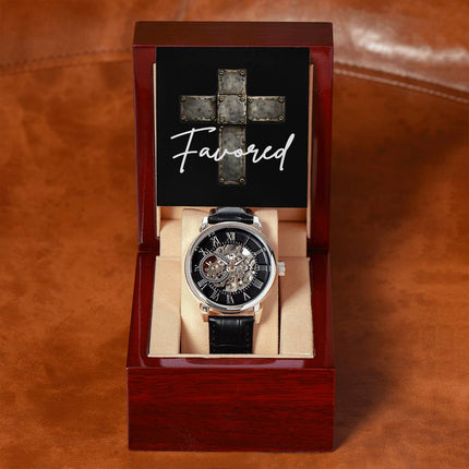 Devoted Cross Men's Openwork Watch – Christian Gift for Men