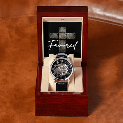 Devoted Cross Men's Openwork Watch – Christian Gift for Men