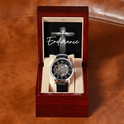 Devoted Cross Men's Openwork Watch – Christian Gift for Men