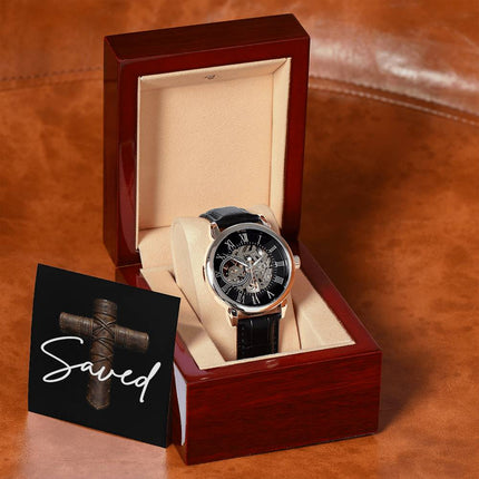 Devoted Cross Men's Openwork Watch – Christian Gift for Men