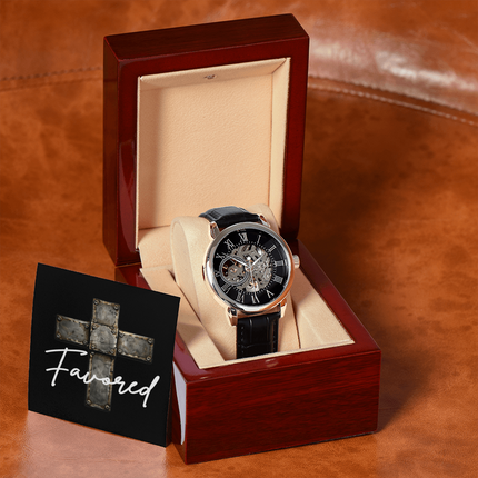 Devoted Cross Men's Openwork Watch – Christian Gift for Men
