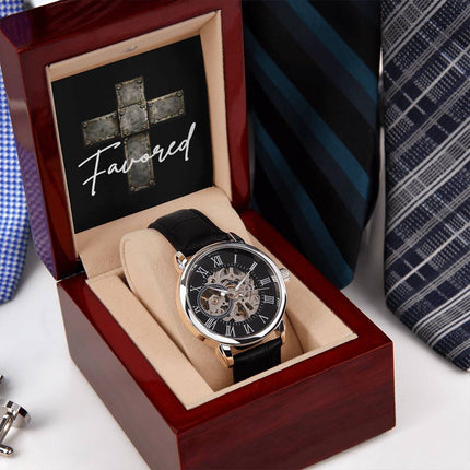 Devoted Cross Men's Openwork Watch – Christian Gift for Men