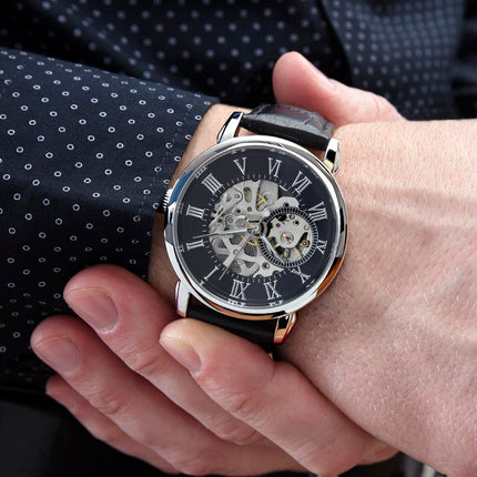 Devoted Cross Men's Openwork Watch – Christian Gift for Men
