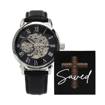 Devoted Cross Men's Openwork Watch – Christian Gift for Men