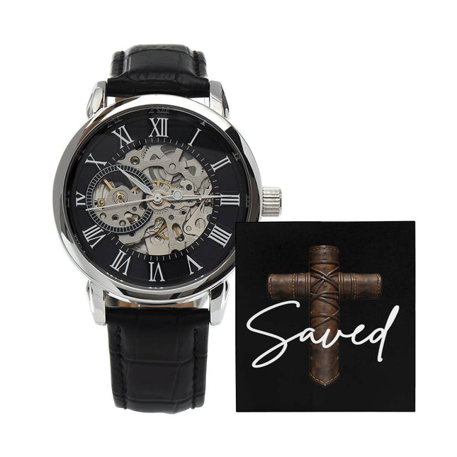 Devoted Cross Men's Openwork Watch – Christian Gift for Men