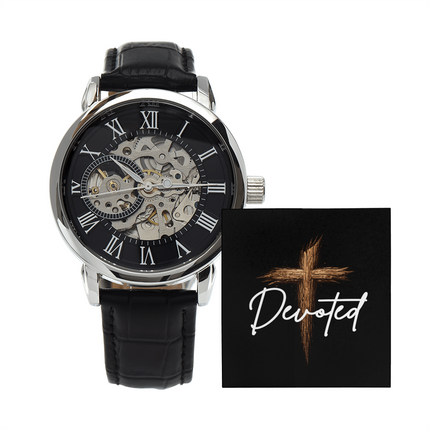 Devoted Cross Men's Openwork Watch – Christian Gift for Men