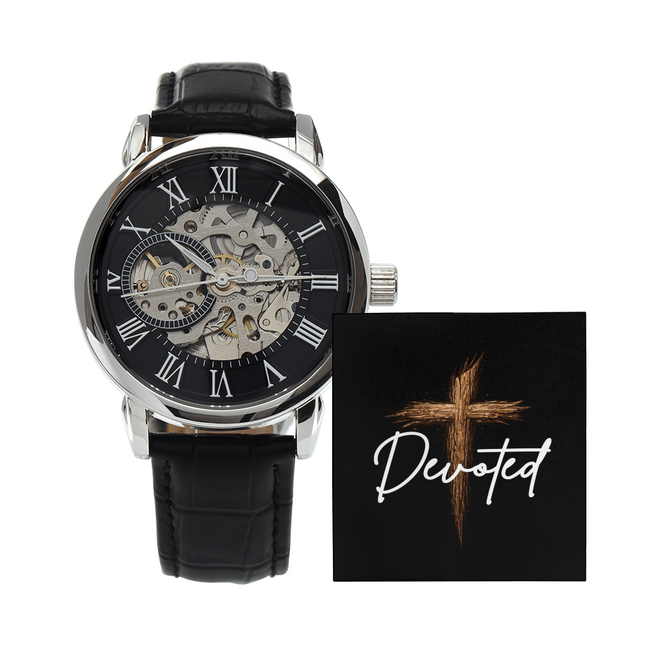 Devoted Cross Men's Openwork Watch – Christian Gift for Men