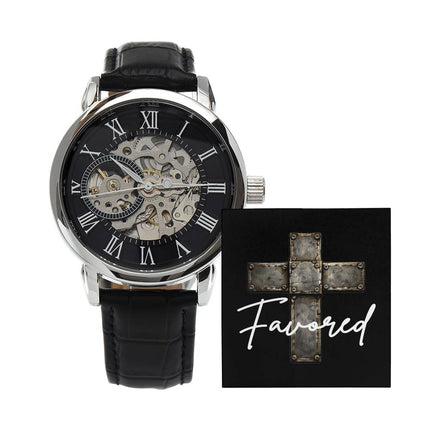 Devoted Cross Men's Openwork Watch – Christian Gift for Men
