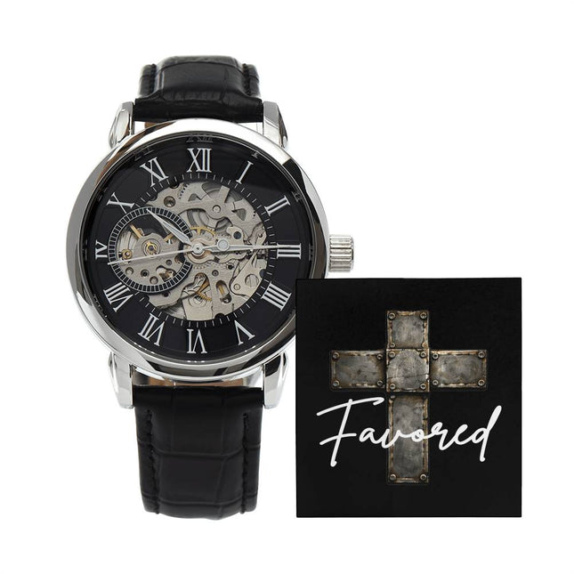 Devoted Cross Men's Openwork Watch – Christian Gift for Men