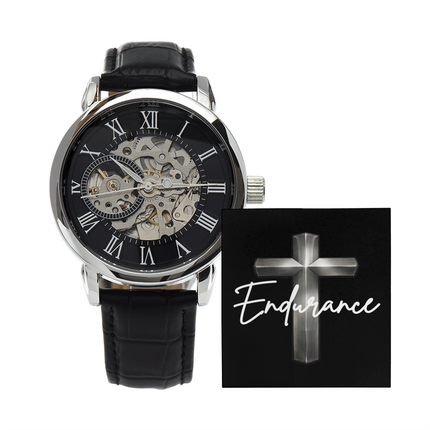 Devoted Cross Men's Openwork Watch – Christian Gift for Men