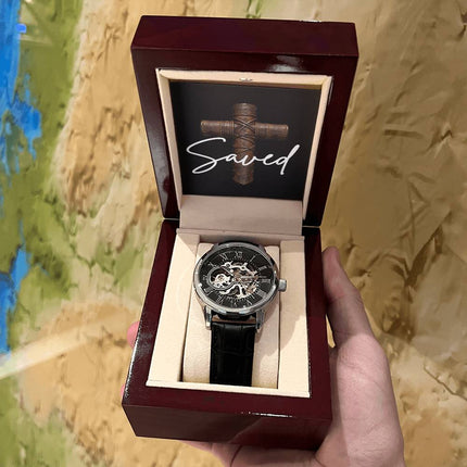 Devoted Cross Men's Openwork Watch – Christian Gift for Men