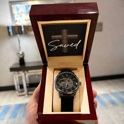 Devoted Cross Men's Openwork Watch – Christian Gift for Men