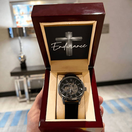 Devoted Cross Men's Openwork Watch – Christian Gift for Men