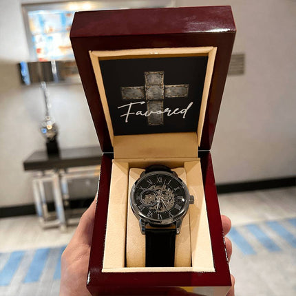 Devoted Cross Men's Openwork Watch – Christian Gift for Men