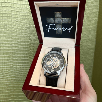 Devoted Cross Men's Openwork Watch – Christian Gift for Men