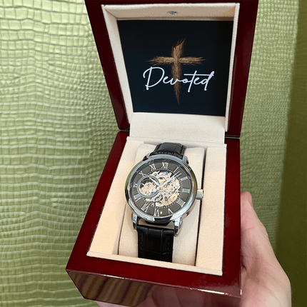 Devoted Cross Men's Openwork Watch – Christian Gift for Men