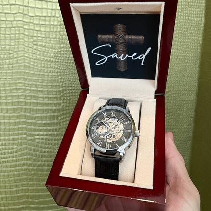 Devoted Cross Men's Openwork Watch – Christian Gift for Men