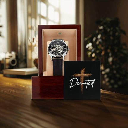 Devoted Cross Men's Openwork Watch – Christian Gift for Men