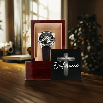 Devoted Cross Men's Openwork Watch – Christian Gift for Men