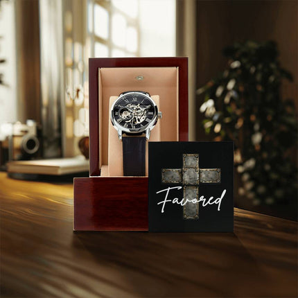 Devoted Cross Men's Openwork Watch – Christian Gift for Men