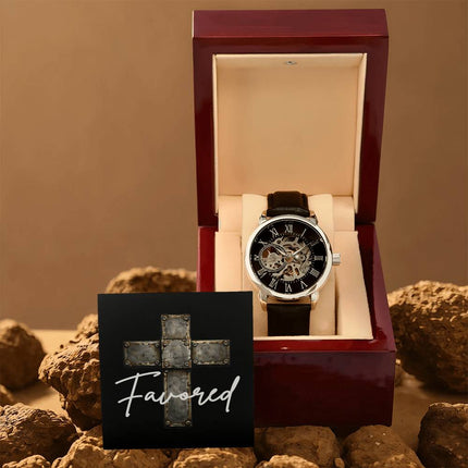 Devoted Cross Men's Openwork Watch – Christian Gift for Men