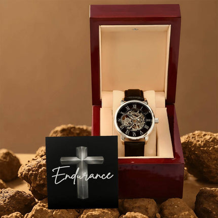 Devoted Cross Men's Openwork Watch – Christian Gift for Men