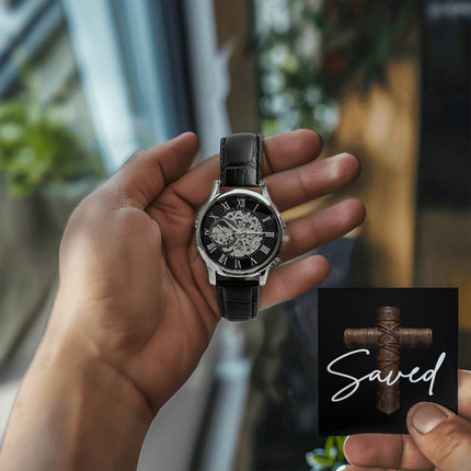 Devoted Cross Men's Openwork Watch – Christian Gift for Men