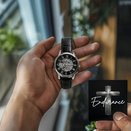Devoted Cross Men's Openwork Watch – Christian Gift for Men