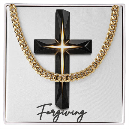 Forgiving Cross The Inner Light | Christian Cuban Link Chain Necklace | His Word
