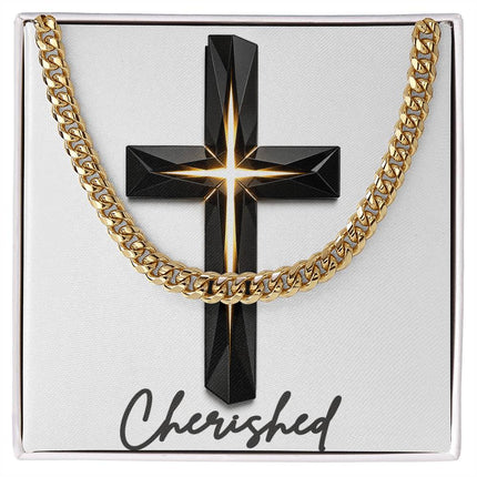 Cherished Cross The Inner Light | Christian Cuban Link Chain Necklace | His Word